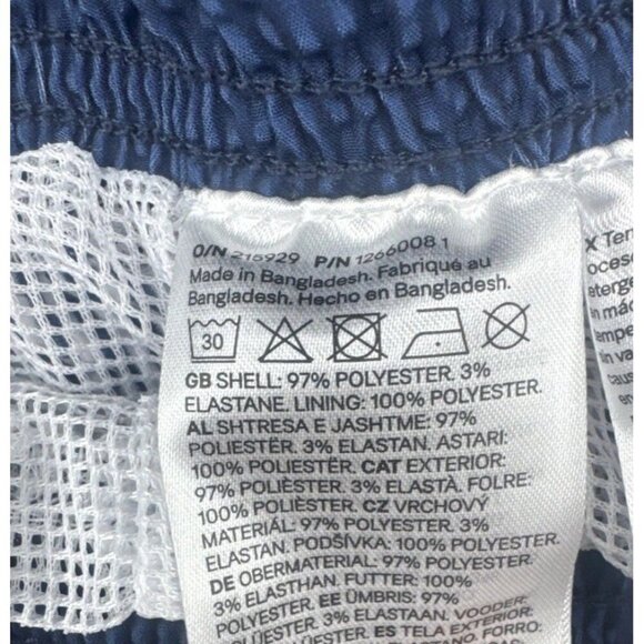 H&M Mens Blue White Striped Mid-Length Swim Shorts Mesh Lining Pockets Sz L NEW - Picture 9 of 14